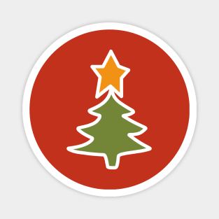 Minimal White Line Christmas Tree Magnet